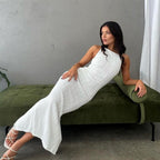 Damen Maxikleid mit elegantem Wellenmuster R&B