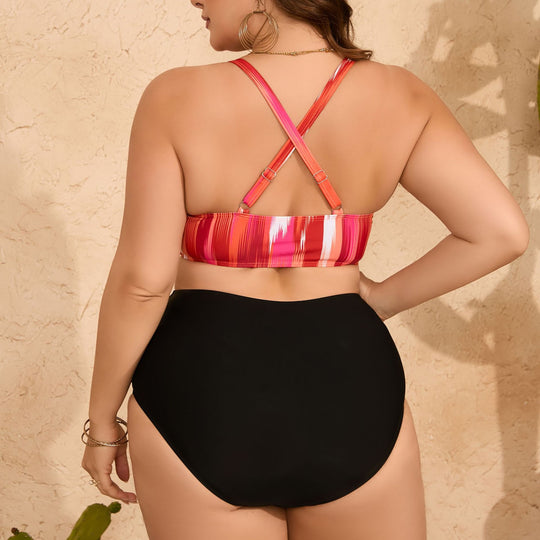 Damen Hochtaillierter Bikini mit Wickeloberteil R&B