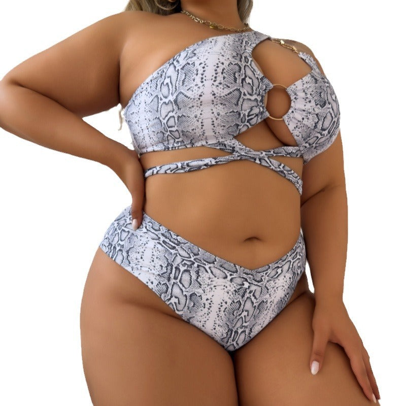 Damen Asymmetrisches Cut-Out Bikini-Set R&B