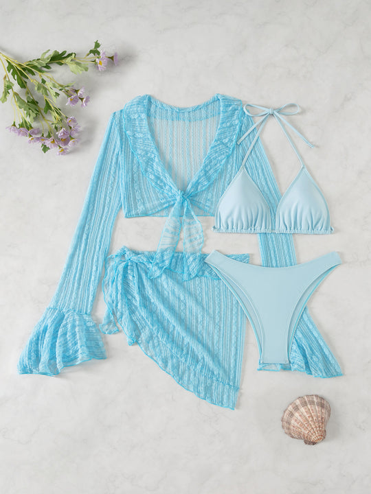 Damen Bikiniset mit länglichem Cardigan R&B