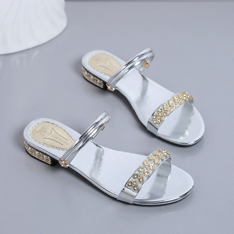 Damen Glitzernde Riemchen-Sandalen mit eleganten Verzierungen R&B
