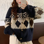 Damen Grobstrickjacke mit dekorativem Norwegermuster R&B