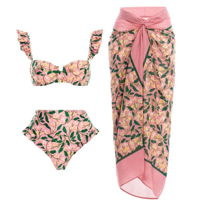 Damen Bikiniset mit verspielten Rüschendetails R&B