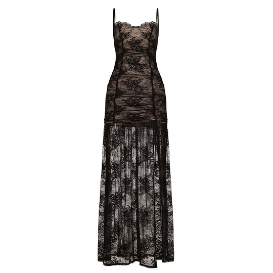 Damen Spitzenkleid mit raffinierten Rüschendetails R&B