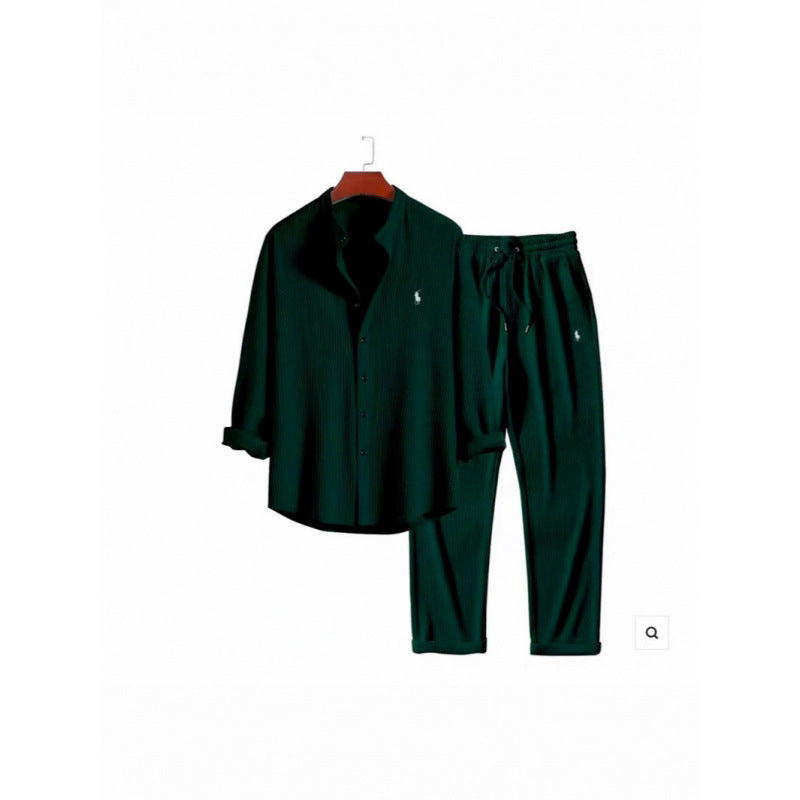 Damen Schlafanzugset mit elegantem Hemd und bequemen Hosen
