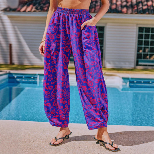Damen Elegante und lässige Druckhose R&B
