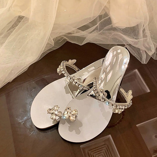 Damen Glamouröse Slippers mit funkelnden Strassdetails und komfortabler Sohle R&B