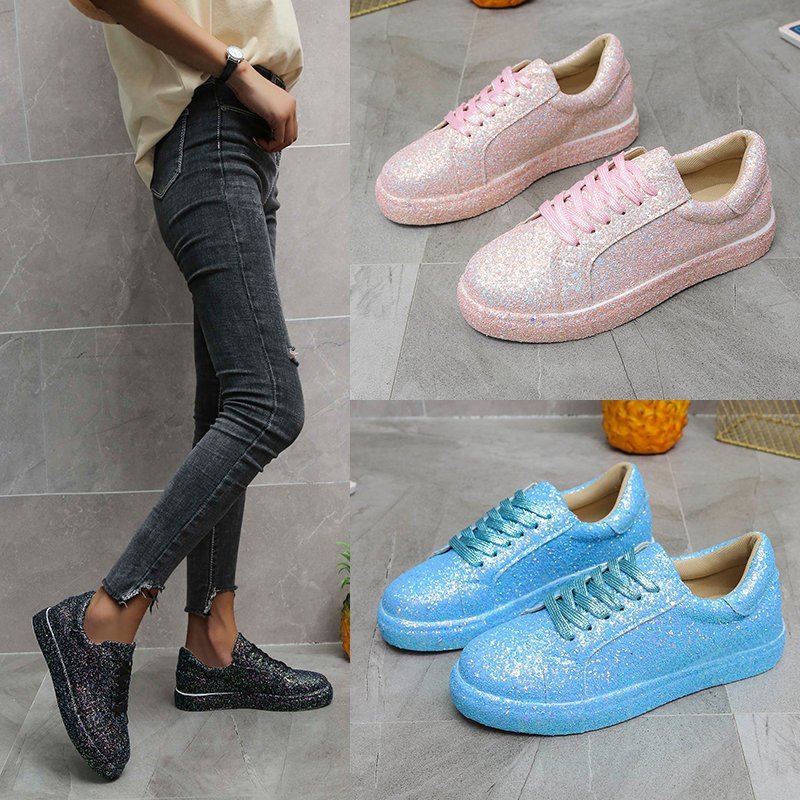 Damen Glitzernde Freizeit-Sneaker mit atmungsaktiver Sohle und rutschfestem Design R&B