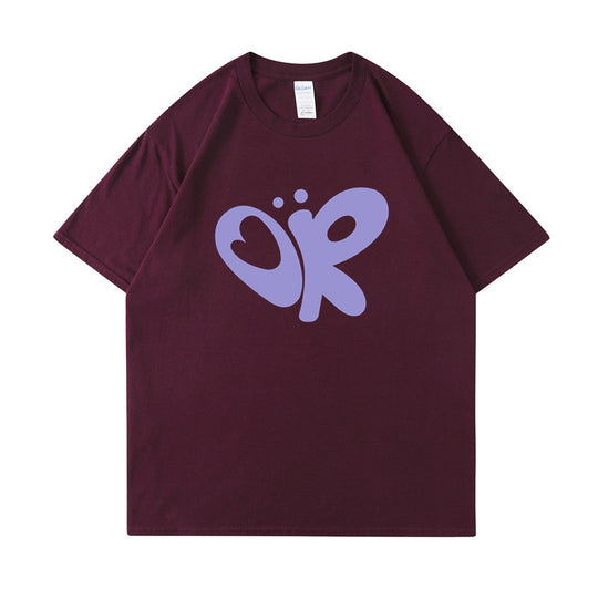 Damen lässiges T-Shirt mit einzigartigem Grafikdruck R&B