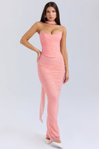Damen Elegantes Couture-Maxikleid mit schulterfreiem Design und raffinierten Drapierungen R&B