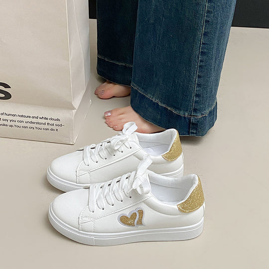 Damen Sneakers mit Glitzerelementen und Herzmotiv R&B
