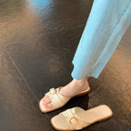 Damen elegante Schlappen mit modischem Schnallen-Design