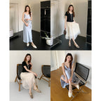 Damen elegante Mules mit komfortablem Riemen und schimmerndem Obermaterial