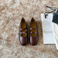 Damen Elegante Mary Jane Ballerinas mit modischen Riemchen und dekorativen Schnallen R&B