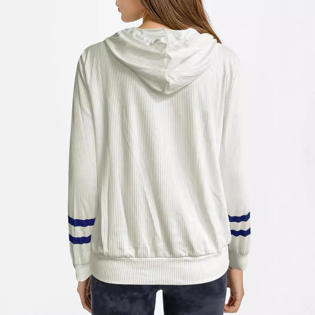 Damen Kapuzenpullover mit maritimem Motiv und strukturiertem GewR&Be R&B