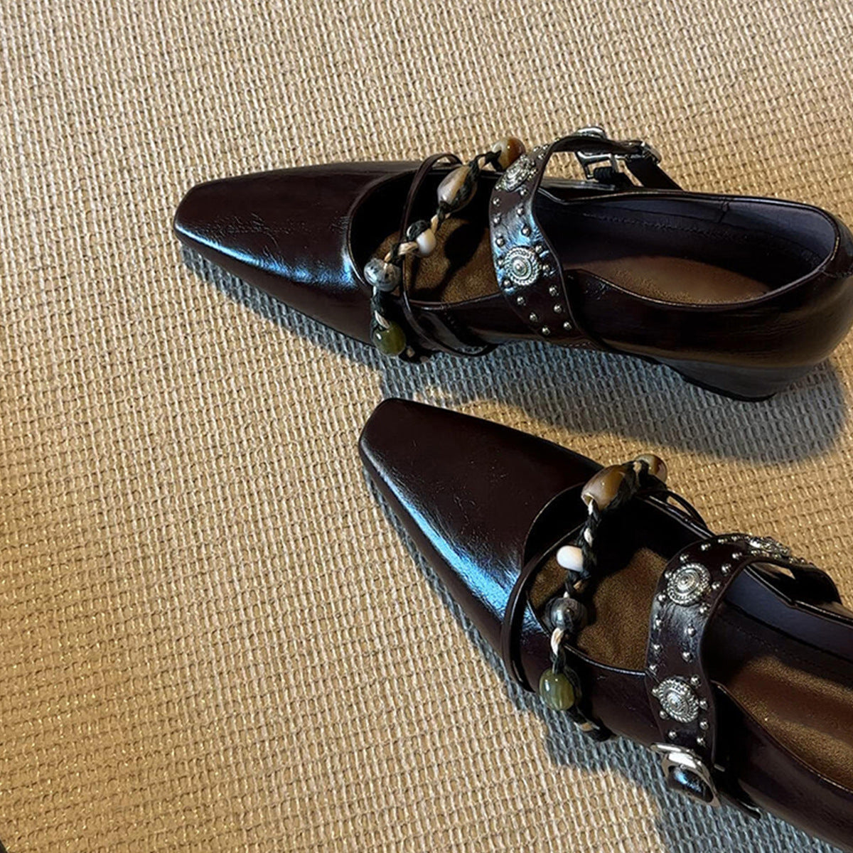 Damen stilvolle Ballerinas mit dekorativer Schnallenverzierung R&B
