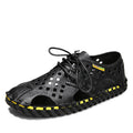 Herren Atmungsaktive Leder-Sandalen mit perforiertem Design und rutschfester Sohle R&B