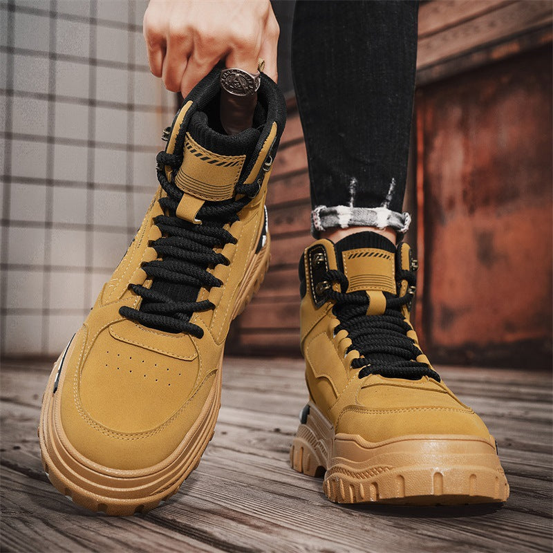 Damen trendige und robuste High-Top Boots mit gepolsterter Knöchelpartie und rutschfester Sohle R&B