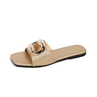 Damen elegante Riemchen-Sandalen mit funkelndem Schmuckelement R&B