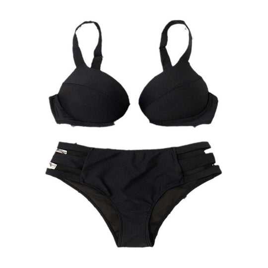 Damen Hochtaillierter Bikini mit gepolstertem Oberteil und seitlichen Cut-Outs R&B