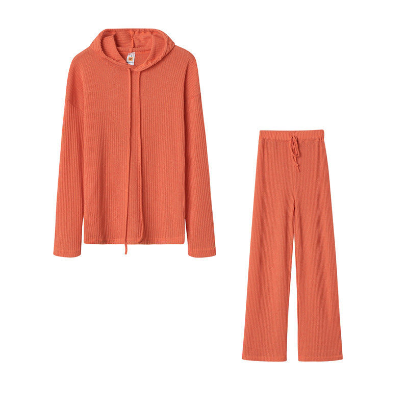 Damen Relaxed Fit Sweater-Set mit Kapuze und weiten Hosen R&B