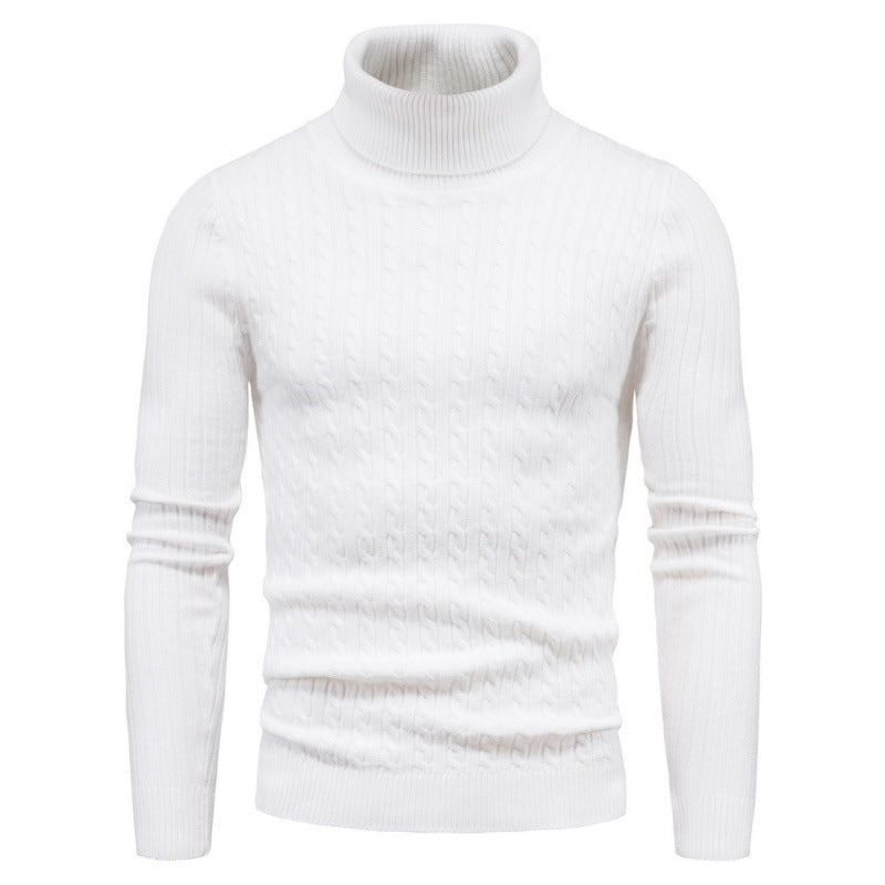 Herren Rollkragenpullover mit Zopfmuster R&B