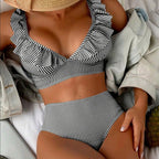 Damen Zweiteiliges Badeoutfit mit Rüschen R&B