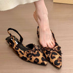 Damen elegante Sling-Ballerinas mit dekorativen Schleifen und flachem Absatz R&B