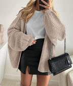 Damen Gemusterter Cardigan aus weichem Kuschelmaterial R&B