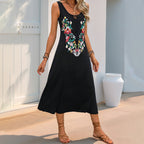 Damen Maxikleid mit verspieltem floralem Muster und raffinierten Trägerdetails R&B