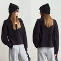 Damen Kapuzenpullover mit Reißverschluss und lässigem Schnitt