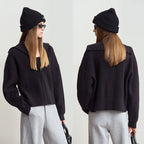 Damen Kapuzenpullover mit Reißverschluss und lässigem Schnitt