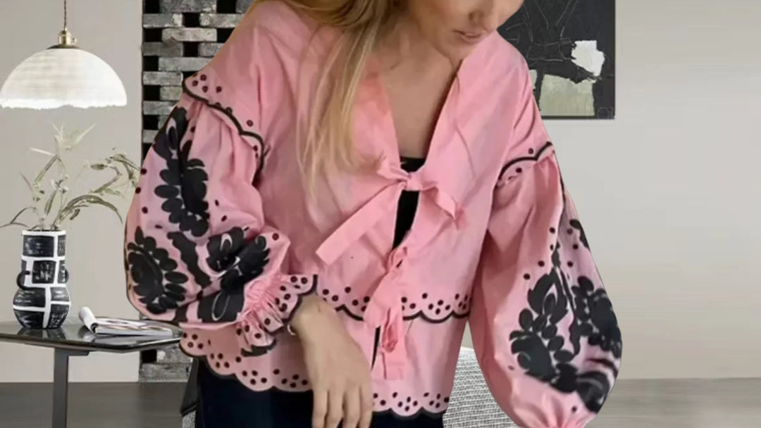 Damen Bluse mit Spitzenaufsatz und lässigem Schnitt R&B