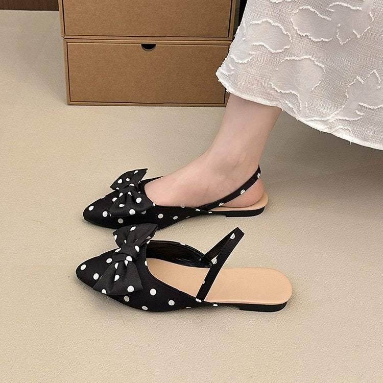 Damen Slingback-Clogs aus Check-Stoff mit eleganter Schleifenapplikation R&B