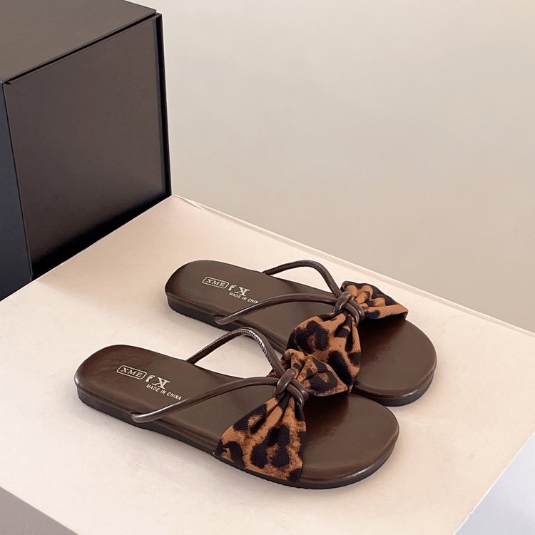 Damen elegante Riemchen-Sandalen mit großem Schleifenakzent R&B