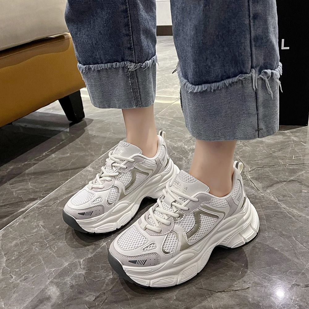 Damen Sportliche Chunky Sneakers mit atmungsaktiver Struktur und dämpfender Sohle