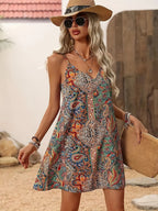 Damen Sommerkleid mit buntem Paisleymuster und lockerer Passform R&B