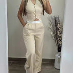 Damen Zweiteiliges Set mit tailliertem Blazer und schicker Hose R&B