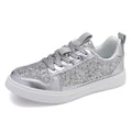Damen nan Glitzer-Freizeitsneaker mit Metallic-Details, gepolstertem Einstieg und rutschfester Gummisohle R&B
