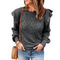 Damen Oversized Strickpullover mit Rüsche R&B