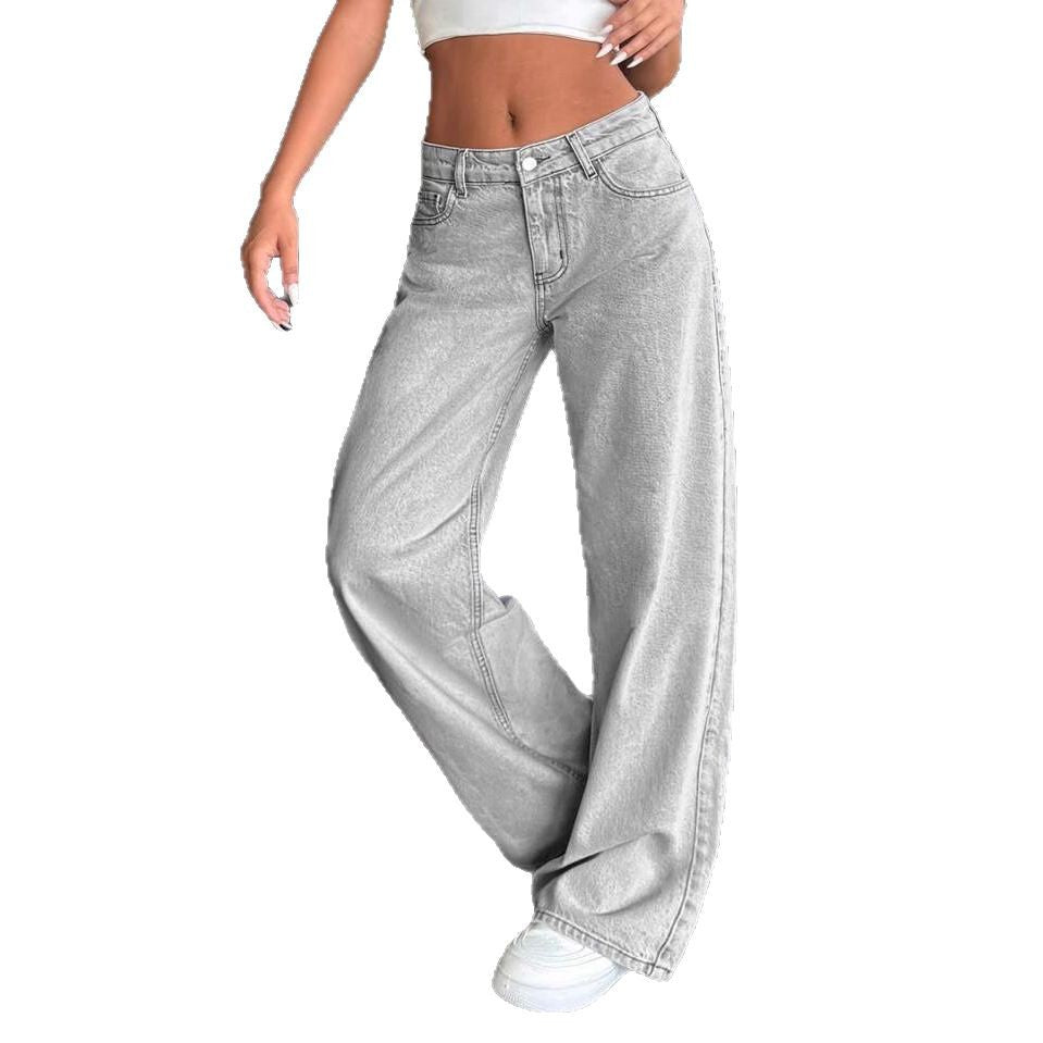 Damen Weite Hochbundjeans im lässigen Schnitt R&B