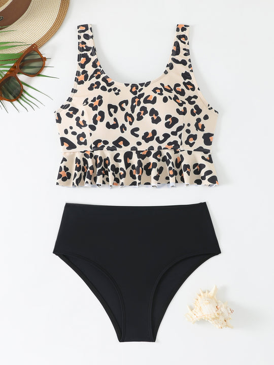 Damen Bikinisit mit sportlichem Oberteil und hoch taillierten Bottoms R&B