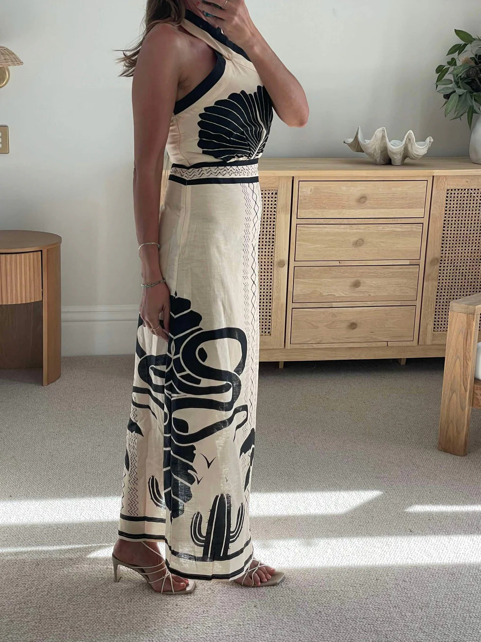 Damen Sommerliches Wickelkleid mit ansprechendem Pflanzenmotiv R&B