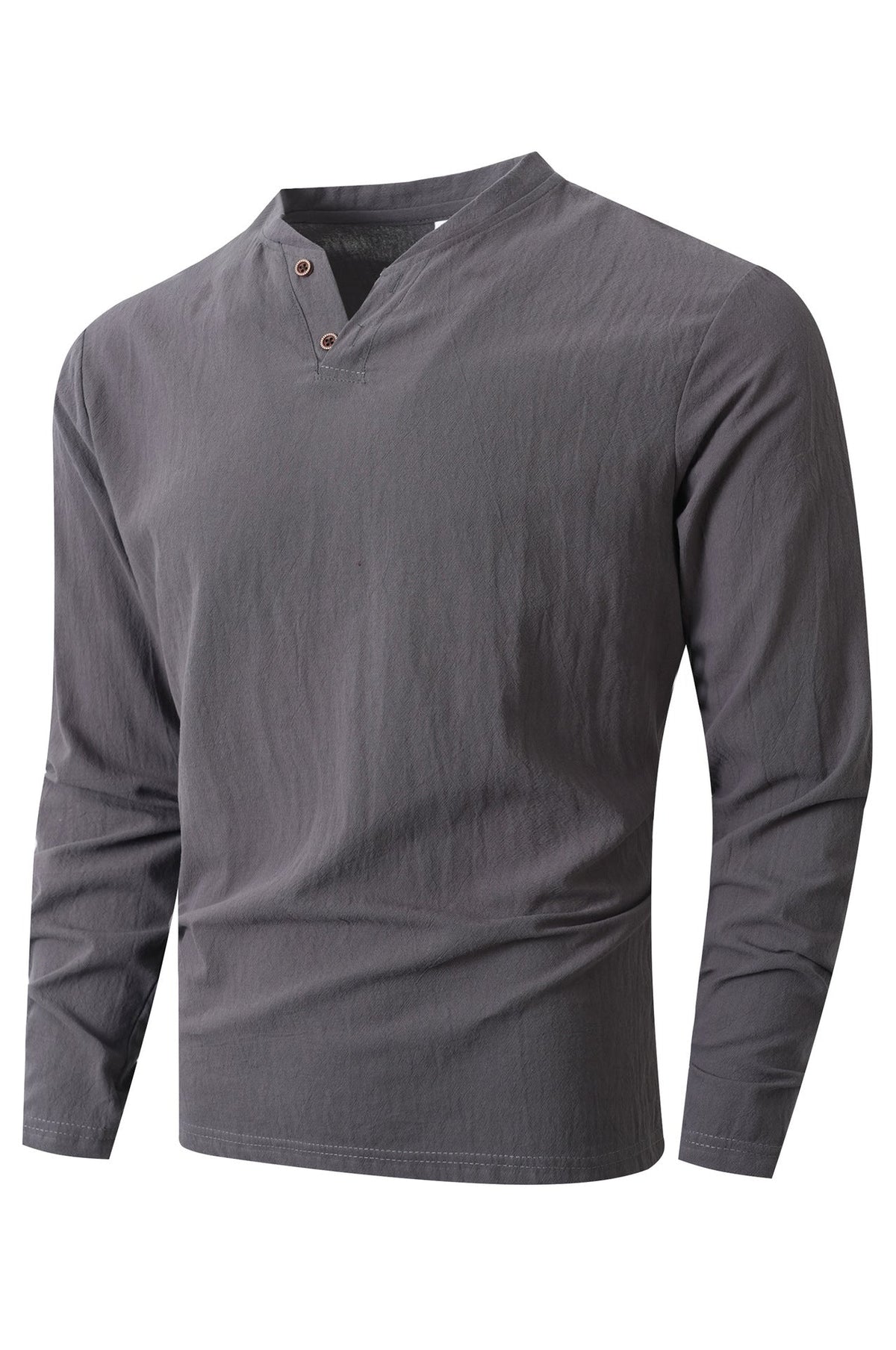 Herren Langarm Shirt mit modischem Henley-Ausschnitt R&B