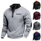 Herren modischer Kapuzenpullover mit Reißverschluss und praktischer Brusttasche R&B