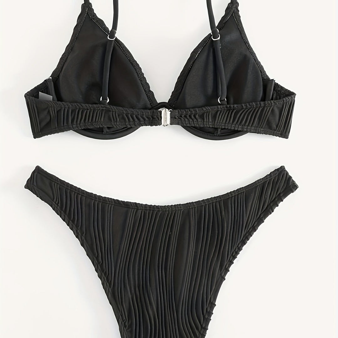 Damen Bikiniset mit elegantem Faltenmuster R&B