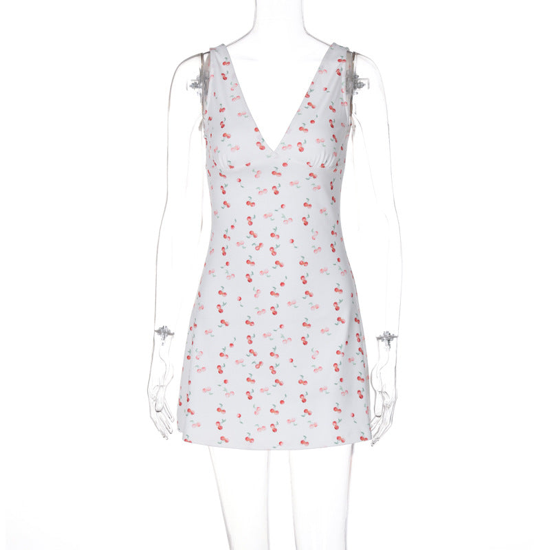 Damen Sommerliches Minikleid mit fröhlichem Kirschmuster R&B