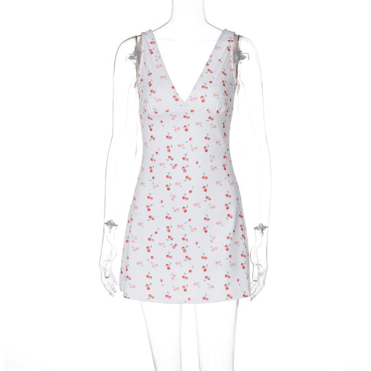 Damen Sommerliches Minikleid mit fröhlichem Kirschmuster R&B