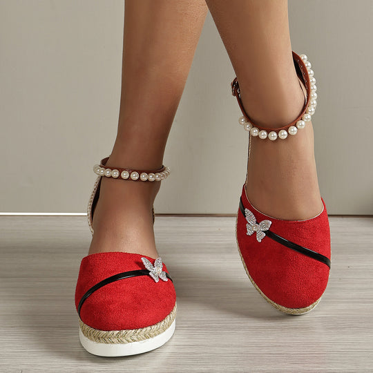 Damen Espadrilles mit funkelnden Schmetterlingsapplikationen R&B