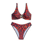Damen Triangel-Bikini mit elegantem Schmuckdetail und modischem Animal-Print R&B